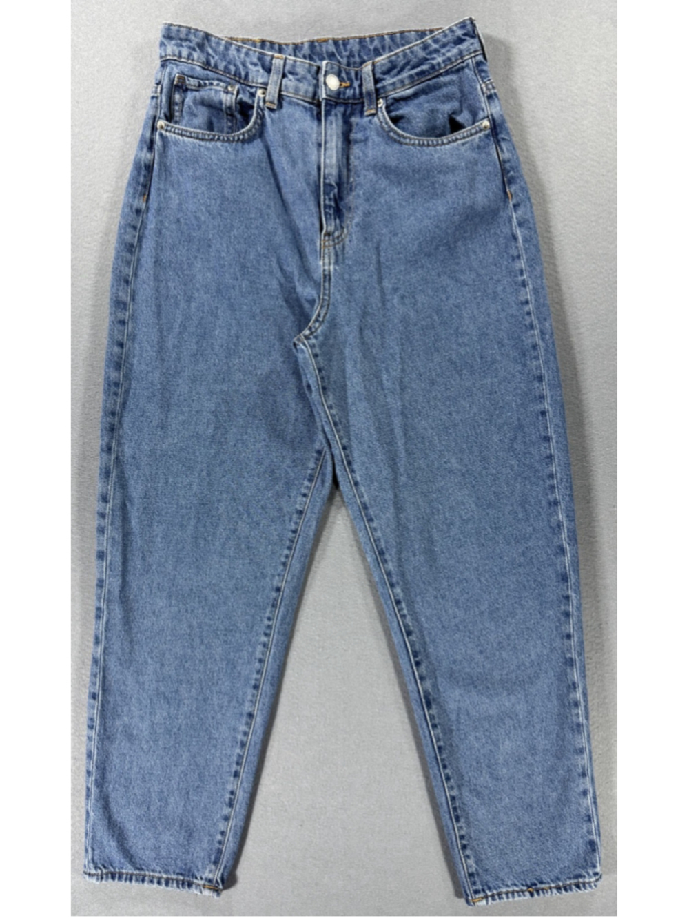 H&M &Denim Loose Mom Jeans Ultra High Waist Ankle Blue Medium Wash Womens Size 6